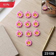 Pack of 10 cheerful flower smiley keychains