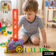 Automatic Domino Laying Train Engine Toy with Light and Music for Kids (1 Pc) view 2