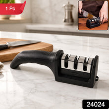 3 Stage Manual Knife Sharpener Tool for Steel and Ceramic Knives Kitchen (1 Pc) view 2