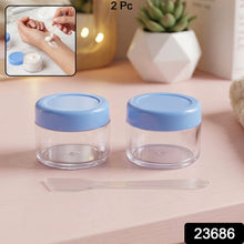 Refillable transparent cosmetic jars with screw-on lids