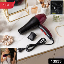 A red and black hair dryer and concentrator nozzle on a marble vanity, with text overlays '1 Pc' and '13933'.