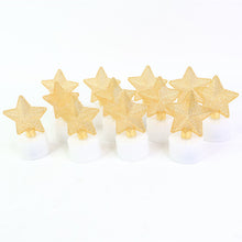Golden star decorative LED tealight candles for festive decoration