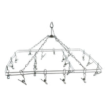 Square drying rack with clips for socks, gloves and towels