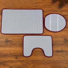 Bathroom Mat Set with Toilet Contour Rug and Lid Cover, Anti Slip (3 Pc Set)