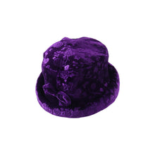 Top view of winter velvet bucket hat