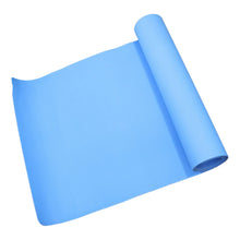 Thick blue yoga mat offering cushioned joint protection